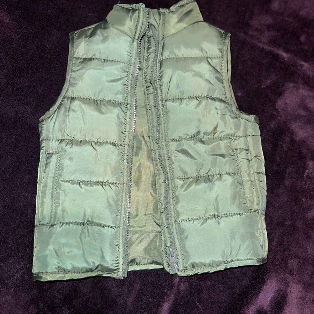 Kids Green Puffer Vest
